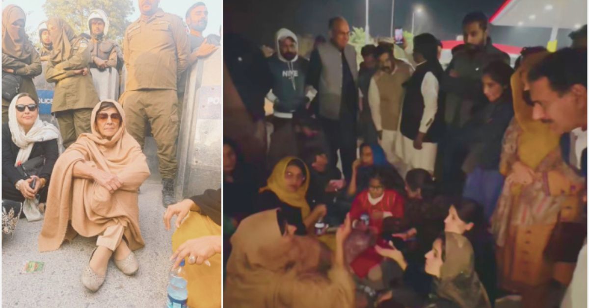 اڈیالہ جیل کے قریب دھرنا