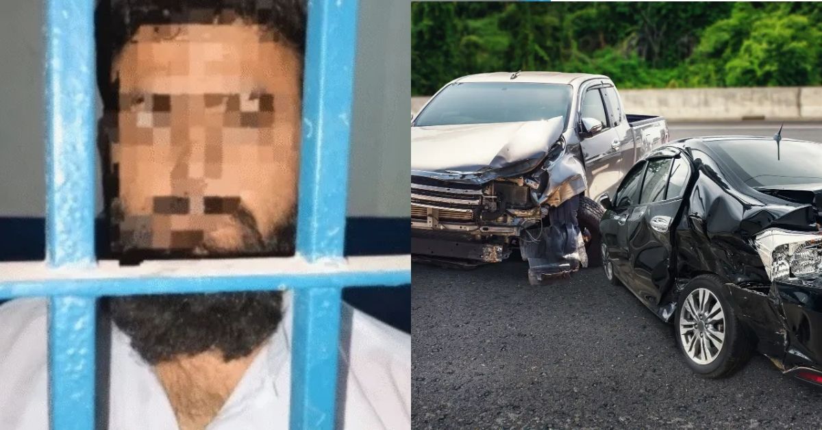 car accident and a man in jail